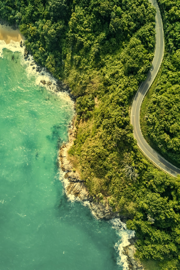 Thailand Sea Coast Highway Aerial Photograph Home Decor Premium Quality Poster Print Choose Your Sizes