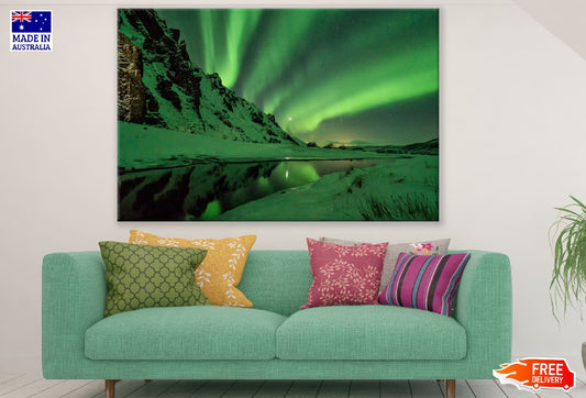 Aurora over Tugeneset Rock Senja, Norway Print 100% Australian Made
