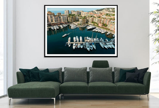 Port de Fontvieille Aerial View Photograph Home Decor Premium Quality Poster Print Choose Your Sizes