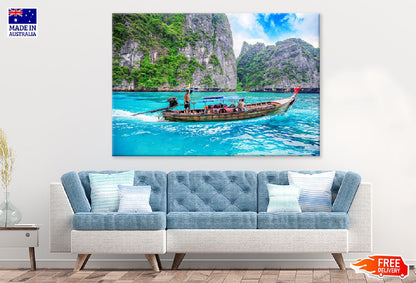 Long Boat & Maya Bay Island View Photograph Print 100% Australian Made
