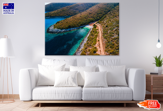 Nature Mountain & Sea Aerial View Photograph Print 100% Australian Made