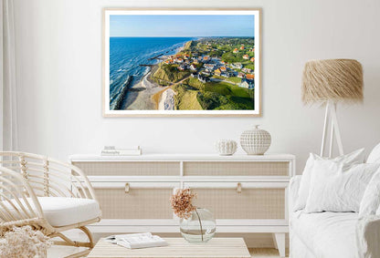 Coastline of Denmark with Village Photograph Home Decor Premium Quality Poster Print Choose Your Sizes