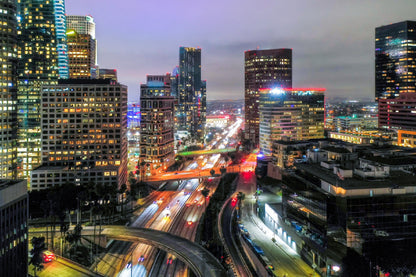 City Night with Highways View Photograph Print 100% Australian Made