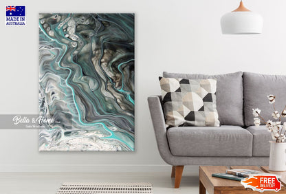 Grey & Green Abstract Design Print 100% Australian Made