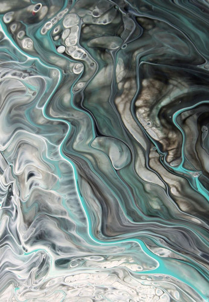 Grey & Green Abstract Design Print 100% Australian Made