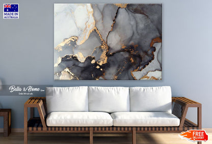 Grey & Gold Abstract Design Print 100% Australian Made