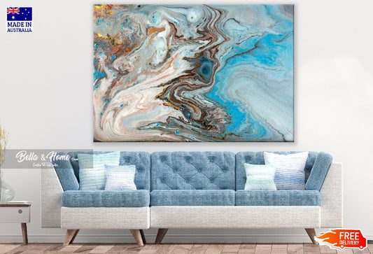 Pink Gold & Blue Abstract Design Print 100% Australian Made