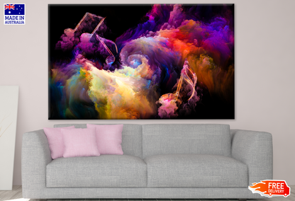 Music Notes in Smoke Abstract Design Print 100% Australian Made