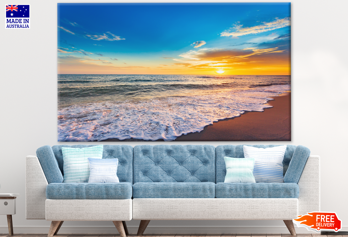 Stunning Beach View Sunset Photograph Print 100% Australian Made