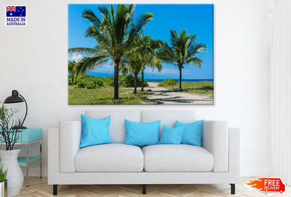 Palm Trees near Sea Photograph Print 100% Australian Made