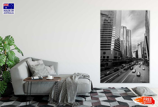 Street View of Hong Kong B&W View Photograph Print 100% Australian Made