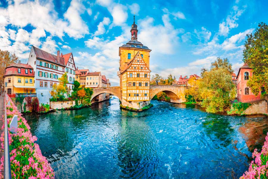 Bella Home Old Town Bamberg Bavaria Germany Print Canvas Ready to hang