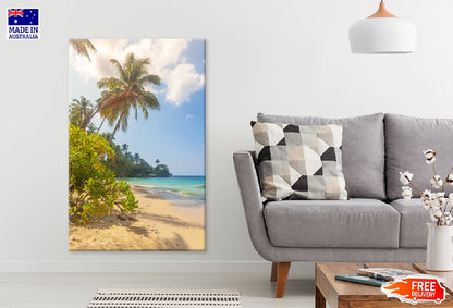 Palm Trees & Sandy Beach View Photograph Print 100% Australian Made