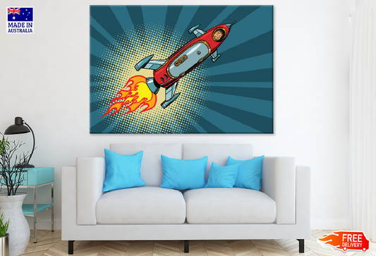 Man in Rocket Illustration Print 100% Australian Made