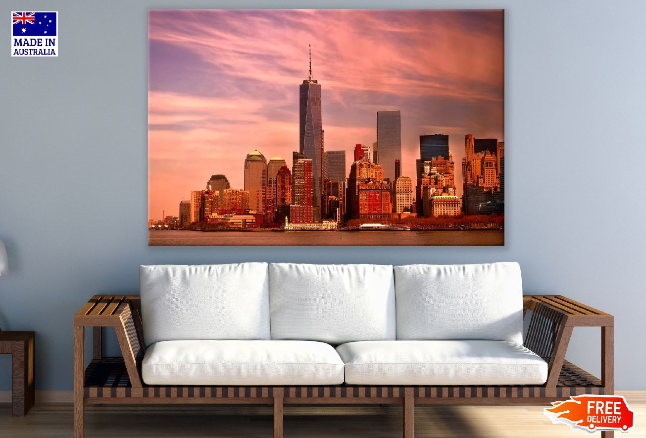 New York City Lake View Sunset Photograph Print 100% Australian Made