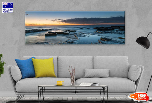 Panoramic Canvas Rocks Toowoon Beach View Photograph High Quality 100% Australian Made Wall Canvas Print Ready to Hang