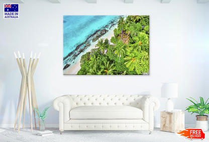 Plam Trees & Sea Aerial View Photograph Print 100% Australian Made