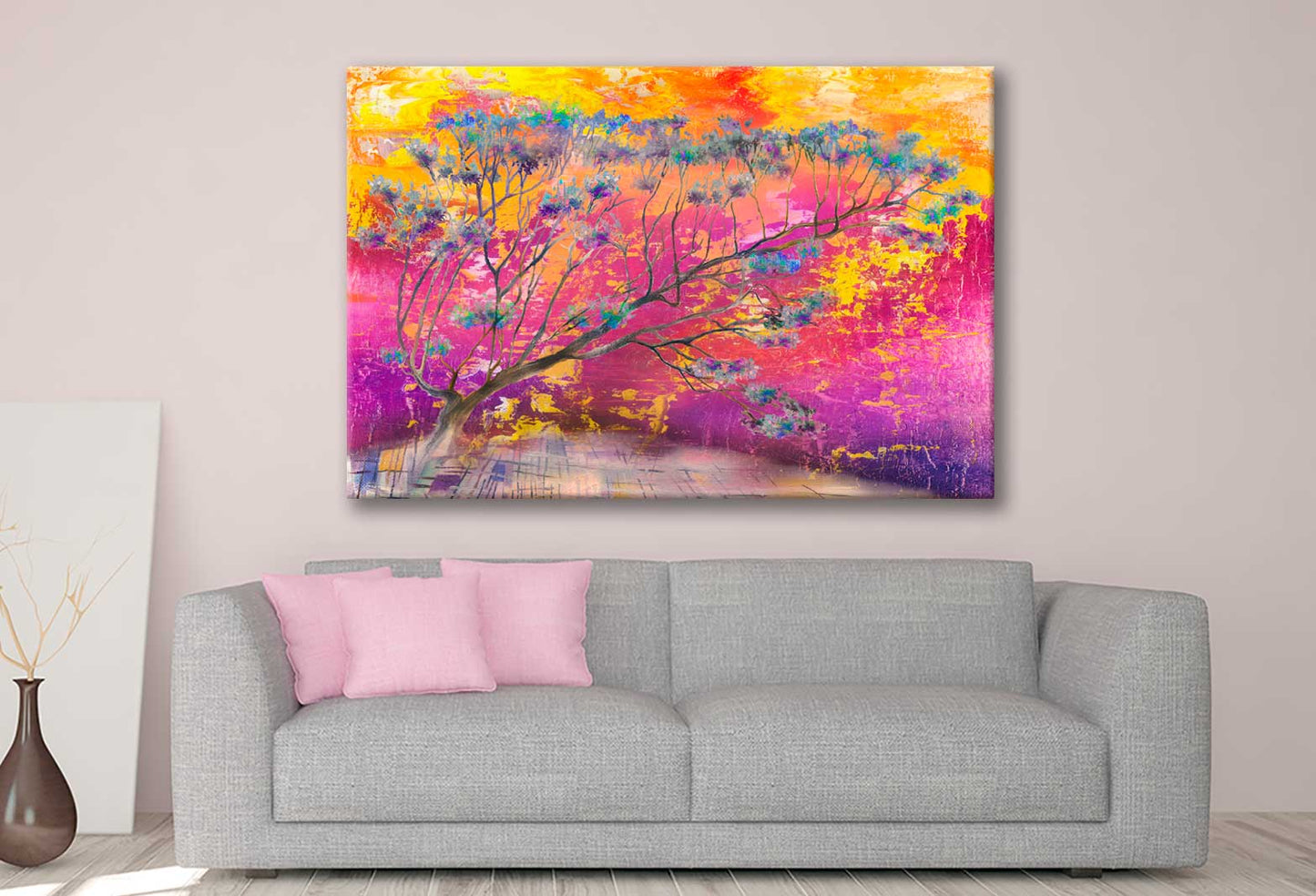 Bella Home Autumn Tree Abstract Oil Painting Print Canvas Ready to hang