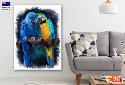 Colorful Bird in Forest Watercolor Painting Print 100% Australian Made