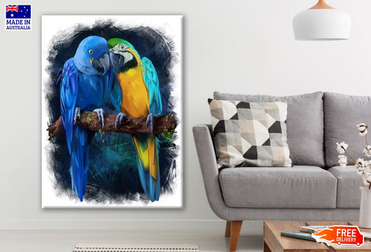 Colorful Bird in Forest Watercolor Painting Print 100% Australian Made