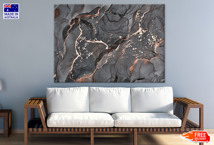 Gray & Gold Abstract Design Print 100% Australian Made