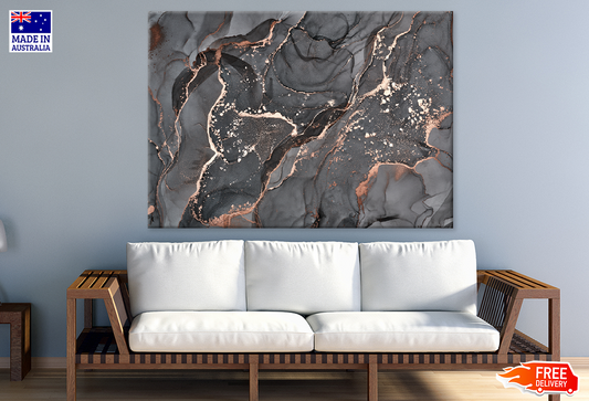 Gray & Gold Abstract Design Print 100% Australian Made