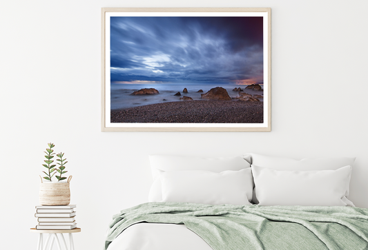 Rocks On Sea & Sky Scenery View Photograph Home Decor Premium Quality Poster Print Choose Your Sizes