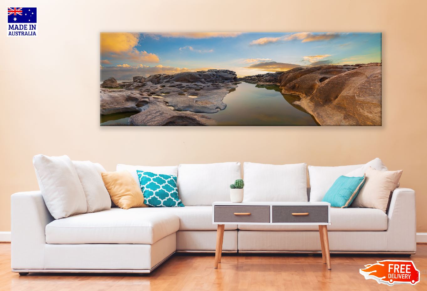 Panoramic Canvas Three Thousand Waves View Photograph High Quality 100% Australian Made Wall Canvas Print Ready to Hang