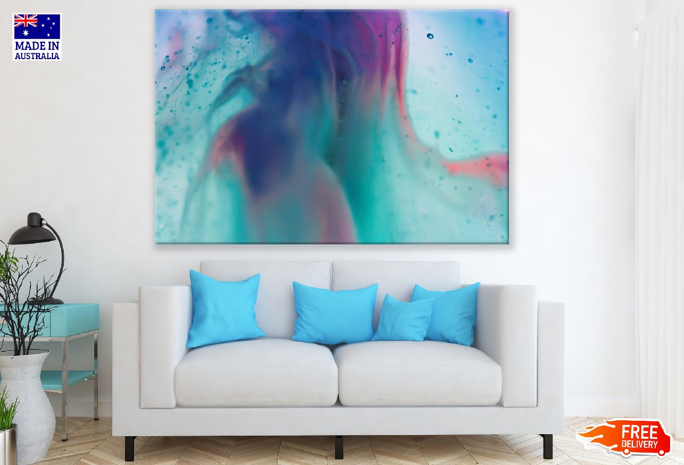 Blue & Purple Abstract Design Print 100% Australian Made