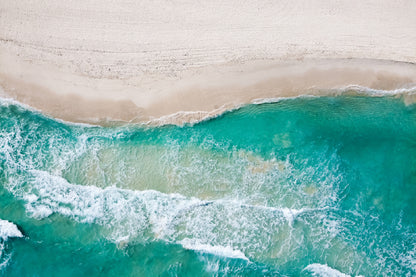 Clear Sea Waves on Sand Aerial Photograph Home Decor Premium Quality Poster Print Choose Your Sizes
