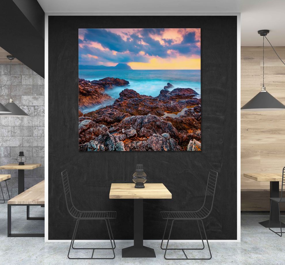 Square Canvas Isolidda Beach San Vito Cape View High Quality Print 100% Australian Made