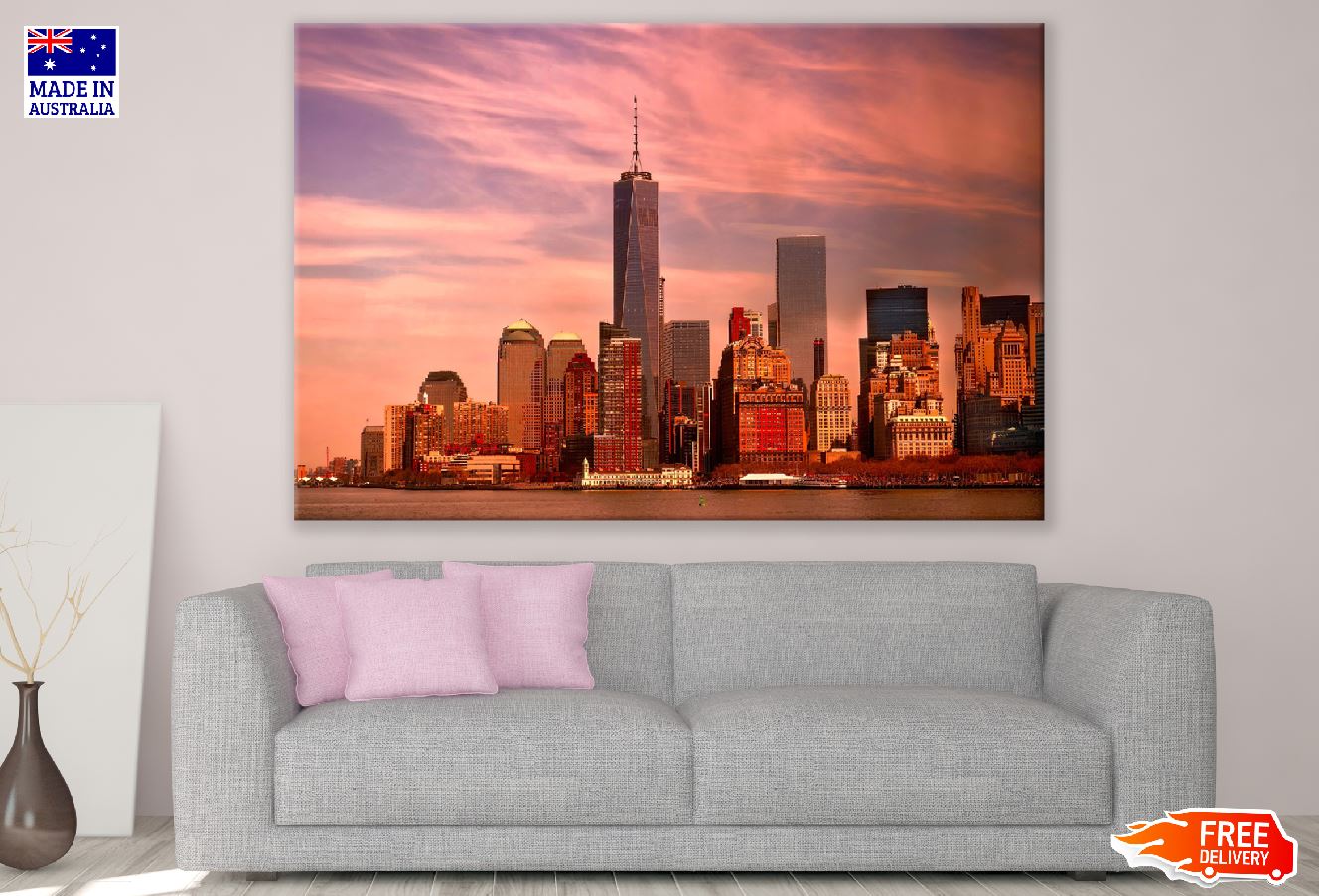 New York City Lake View Sunset Photograph Print 100% Australian Made