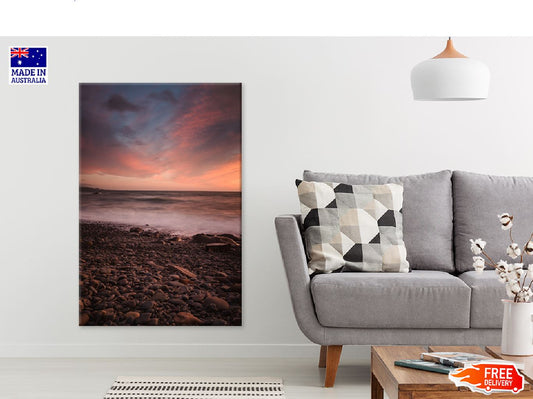 Rocks near Seashore Sunste View Photograph Print 100% Australian Made
