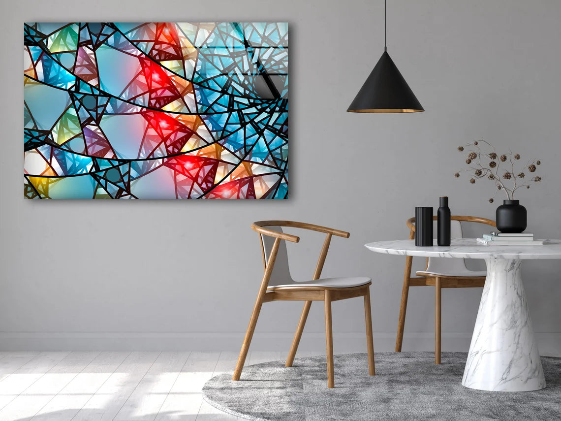 Colorful Abstract Design Acrylic Glass Print Tempered Glass Wall Art 100% Made in Australia Ready to Hang