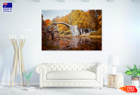 Bridge & Autumn Trees View Photograph Print 100% Australian Made