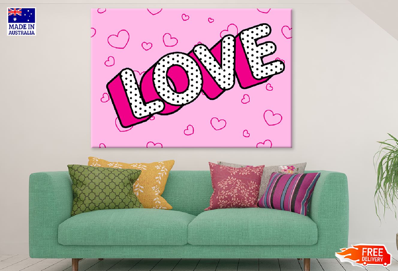 Colorful LOVE Vector Design Illustration Print 100% Australian Made