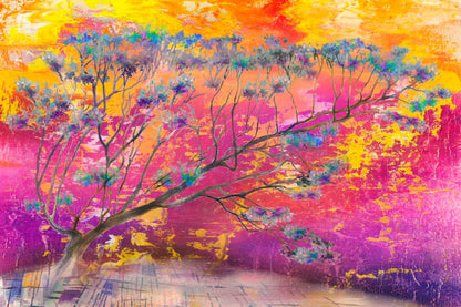 Bella Home Autumn Tree Abstract Oil Painting Print Canvas Ready to hang