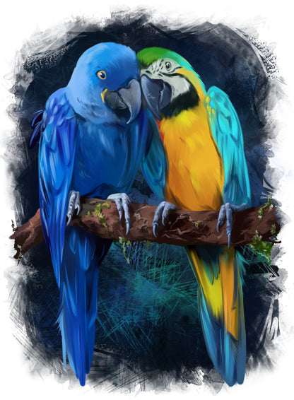 Colorful Bird in Forest Watercolor Painting Print 100% Australian Made