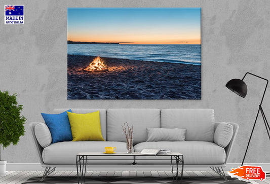 Bonfire View on Beach Florida Photograph Print 100% Australian Made