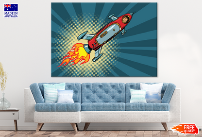 Man in Rocket Illustration Print 100% Australian Made