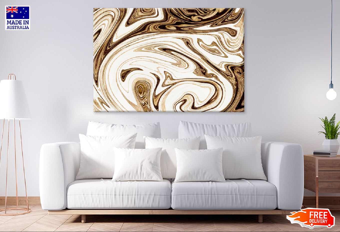 Gold Liquid Marble Abstract Design Print 100% Australian Made