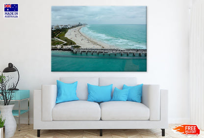 California Beach & Pier Aerial View Photograph Print 100% Australian Made