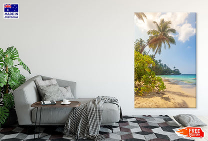 Palm Trees & Sandy Beach View Photograph Print 100% Australian Made
