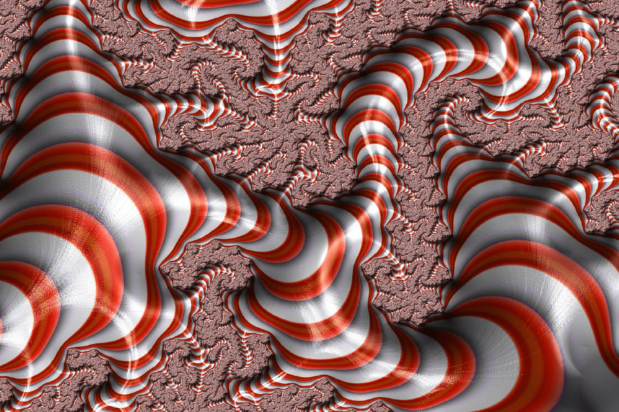 Fractal Abstract Red White Stripes Print 100% Australian Made