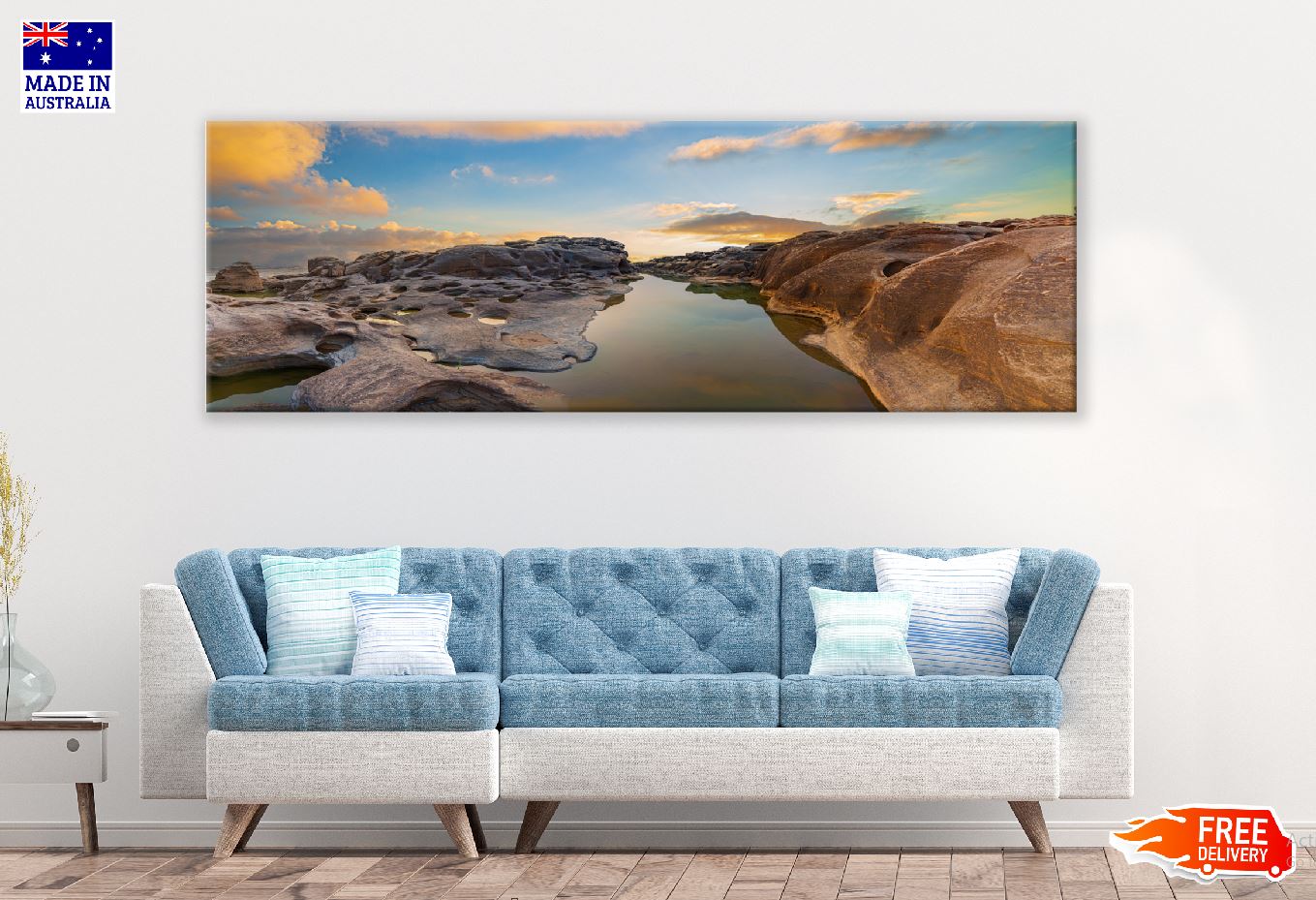 Panoramic Canvas Three Thousand Waves View Photograph High Quality 100% Australian Made Wall Canvas Print Ready to Hang