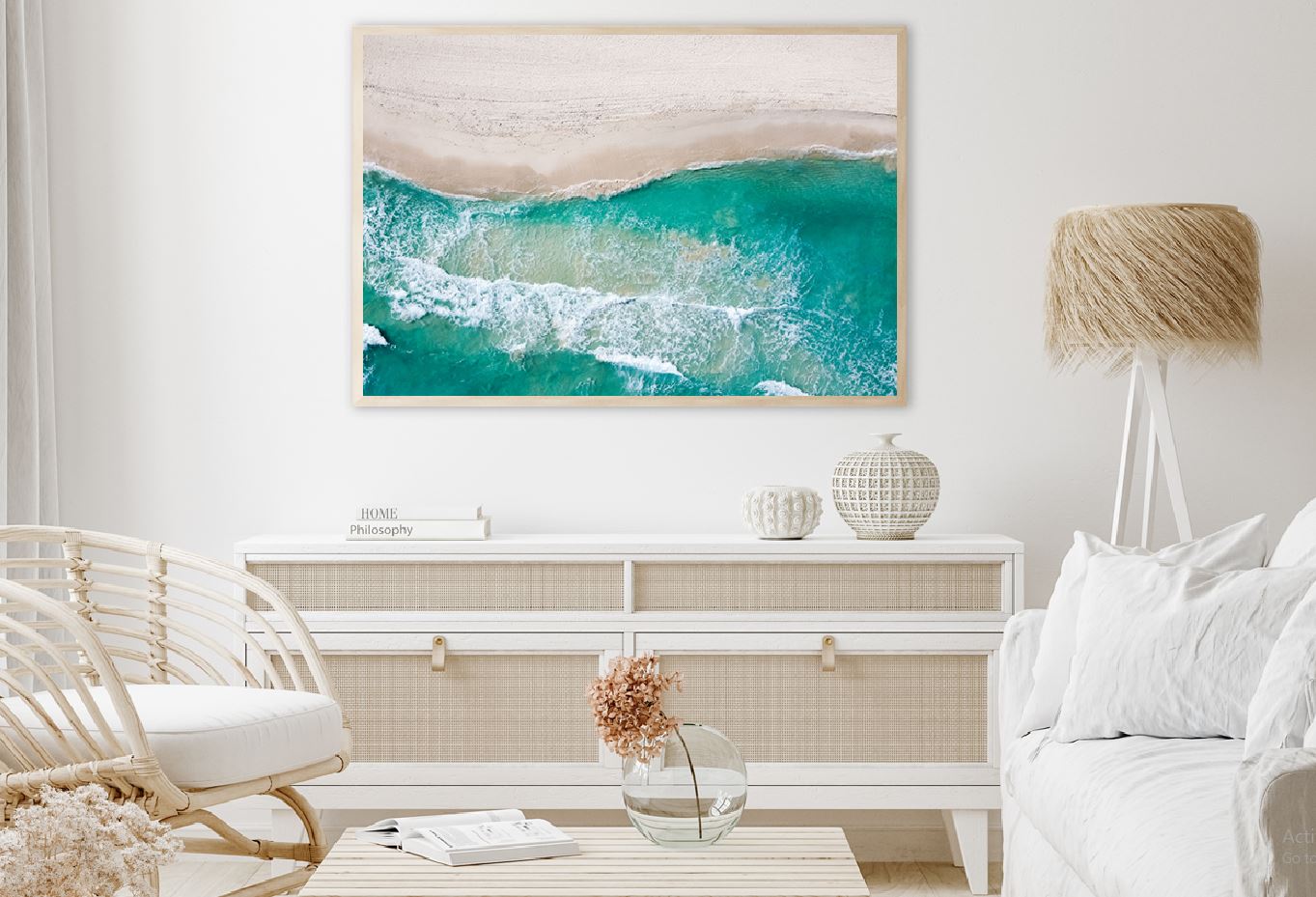 Clear Sea Waves on Sand Aerial Photograph Home Decor Premium Quality Poster Print Choose Your Sizes