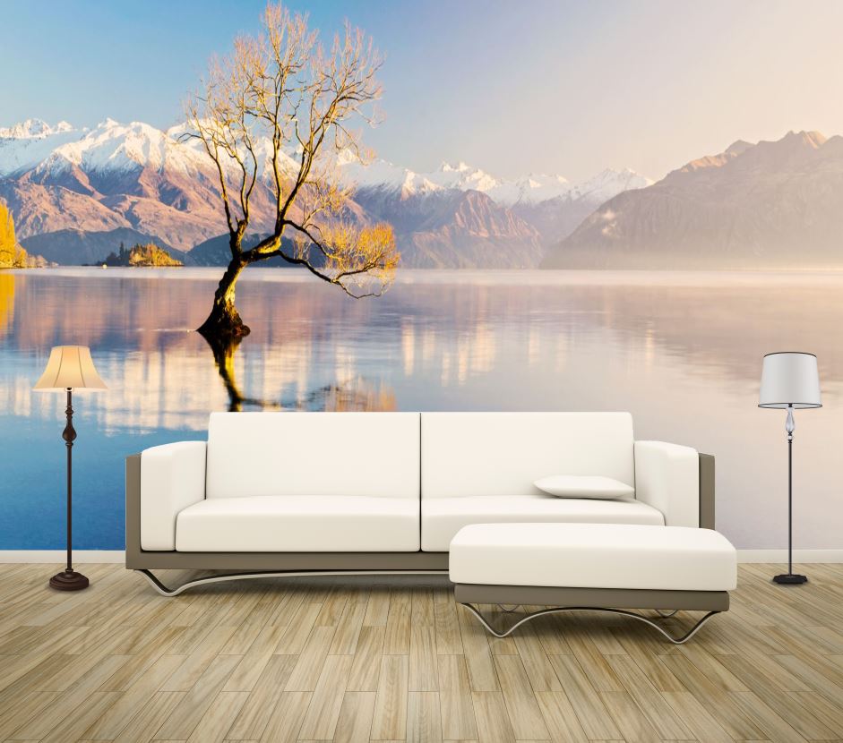 Wallpaper Murals Peel and Stick Removable Tree in A Lake High Quality