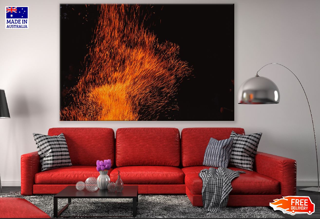 Red Lines Digital Abstract Design Print 100% Australian Made