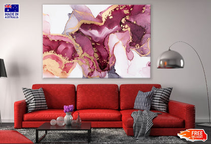 Red and Gold Abstract Design Print 100% Australian Made