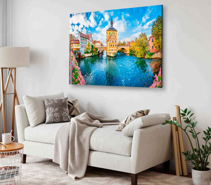 Bella Home Old Town Bamberg Bavaria Germany Print Canvas Ready to hang